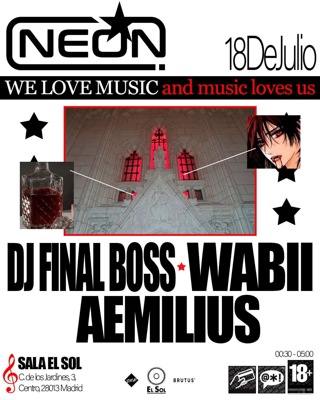 Neón StarClub: Wabii + Aemilius + Dj Final Boss