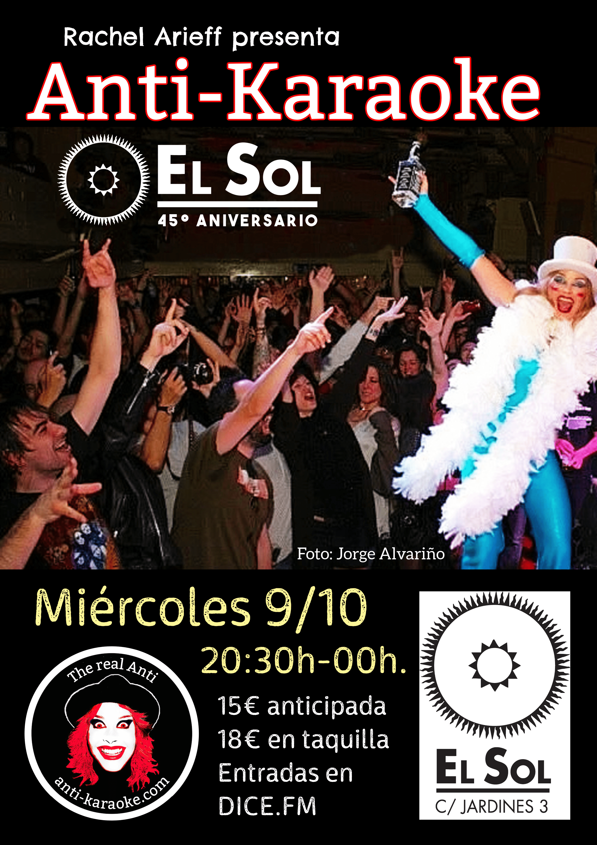 Rachel Arieff presenta Anti-Karaoke (especial 45º Aniversario El Sol)